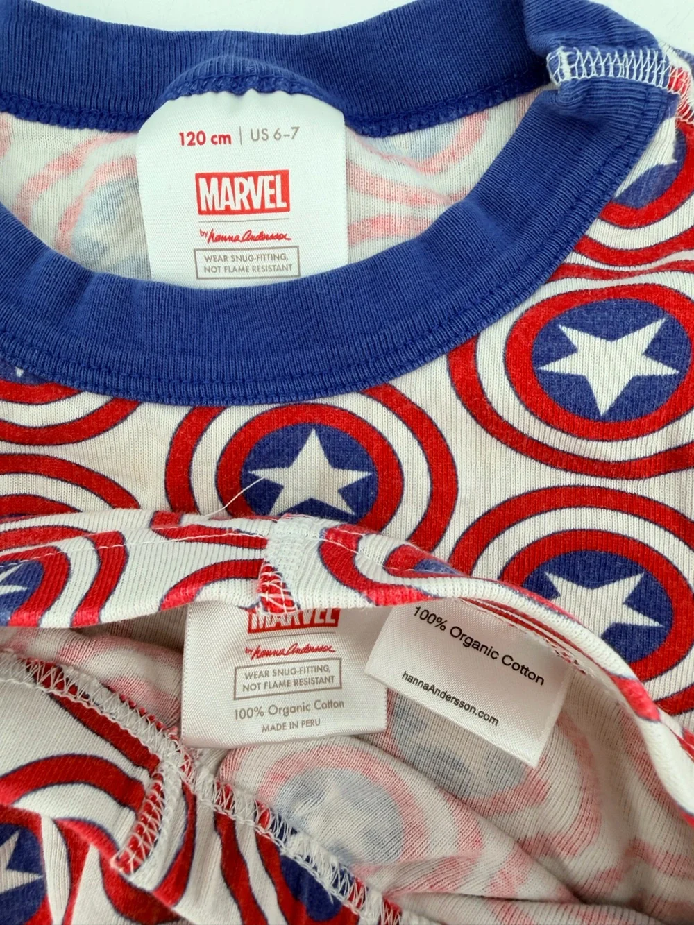 Hanna Andersson Captain America Marvel Short John Pajamas 6 7 120